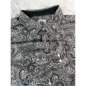 Kilburne Finch Shirt Mens 4XLT Gray Paisley Long Sleeve Button Front Casual
